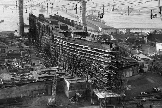 Costruzione della turbonave passeggeri Andrea Doria 