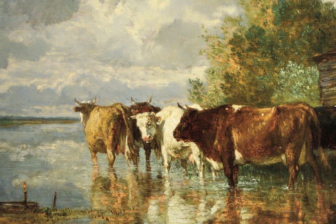 Vaches à l’abreuvoir [dettaglio]