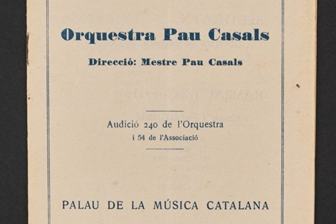 Decimo concerto dell'anno accademico 1930-31. Orchestra Pau Casals.