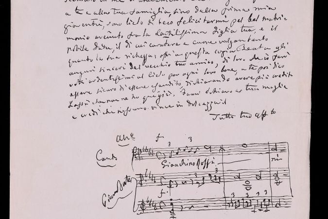 Lettera di Gioacchino Rossini a Giovanni Battista Bonola