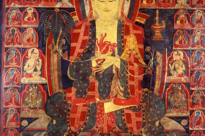 Maitreya, i trentacinque Buddha della confessione e i maestri della scuola Kagyupa