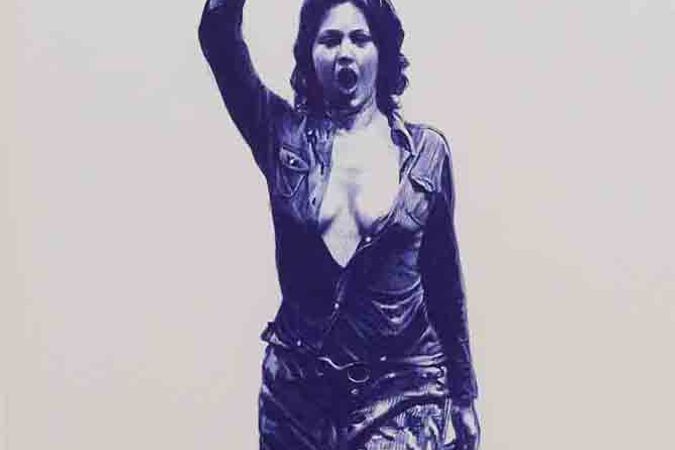 Phallic Erection / Donne non si nasce, si diventa. From the photograph of Agnese De Donato, 1970