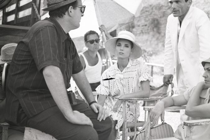 Elsa Martinelli, Pier Paolo Pasolini, Mauro Bolognini sul set de La notte brava