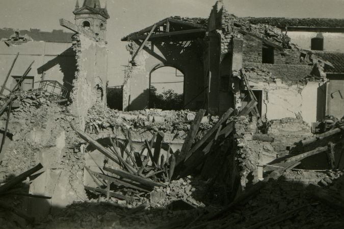 Il Museo dopo il bombardamento del 13 maggio 1944