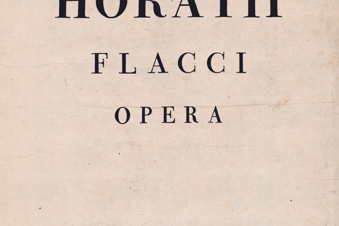 Orazio,  G. Horatii Flacci Opera