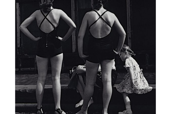 Two women in bathing suits