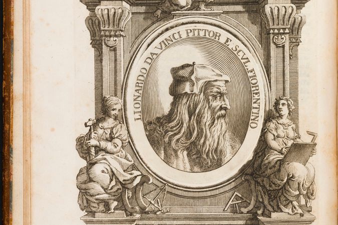 Ritratto di Leonardo Da Vinci in Giorgio Vasari 