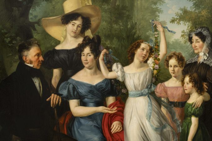 La famiglia Paris con la nobildonna Isabella Fossati Mazzarolli