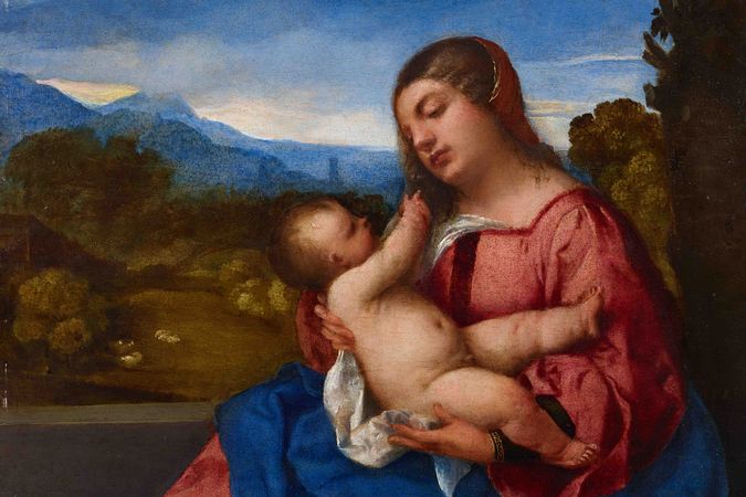 Madonna col Bambino in un paesaggio