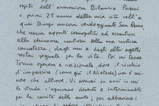 CV di Calvino che mandò a Ricci