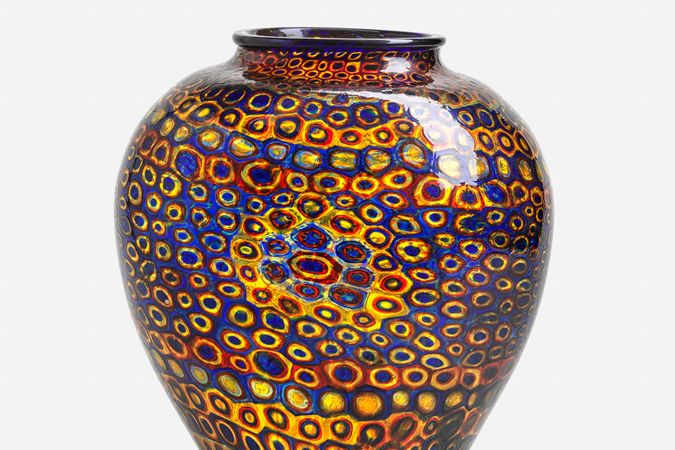 Vaso in vetro a murrine policrome