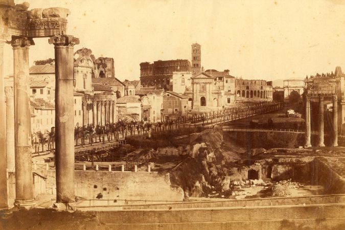 Foro Romano prima degli scavi visto dal Campidoglio