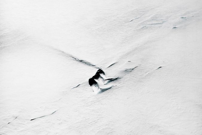 Aerials taken from a NASA P3 plane flying over South Peninsula A. Antarctic