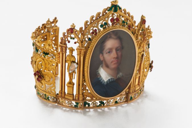 Bracciale con ritratto in miniatura del conte Edwin de Fagan