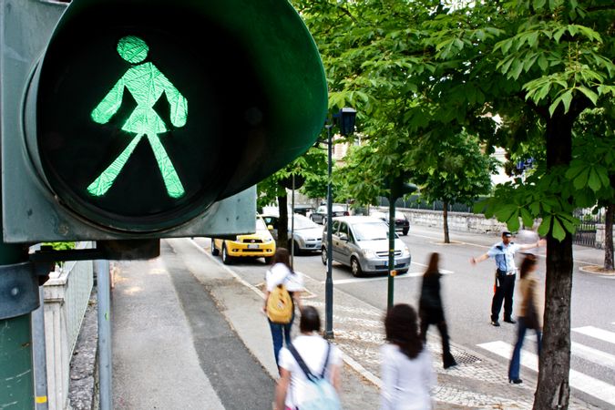 Untitled 2005 (Green Woman on the Traffic Light)