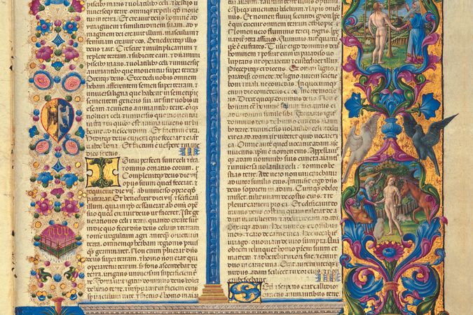 Taddeo Crivelli, incipit della Genesi, La Creazione; vol. I