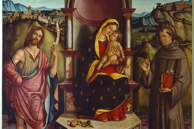 Madonna in trono con bambino e ss. Giovanni Battista e Antonio da Padova