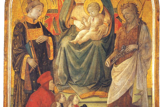 Madonna col Bambino, santo Stefano, san Giovanni Battista e Francesco di Marco Datini che presenta i quattro Buonomini (Madonna del Ceppo)