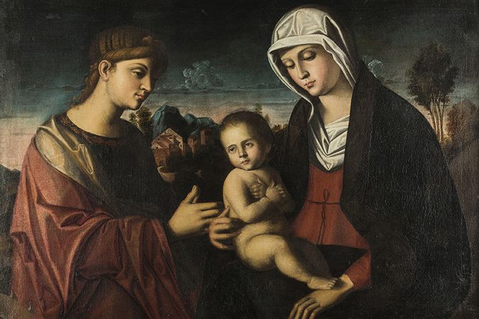 Madonna con bambino e S. Caterina