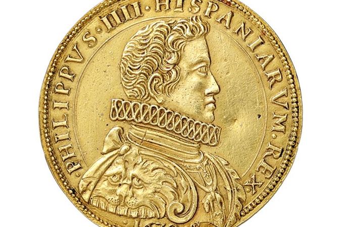 Medaglia d'oro del re asburgico Filippo IV d Spagna, Duca di Milano