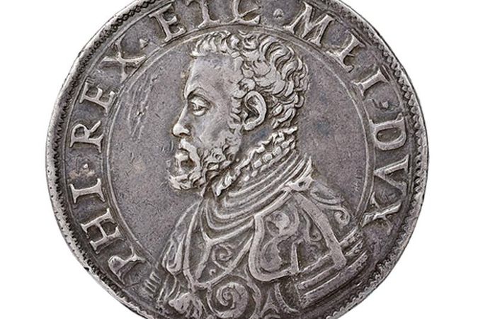 Scudo d'argento da 112 soldi del re asburgico Filippo II di Spagna, Duca di Milano