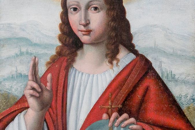 Cristo fanciullo come Salvator Mundi