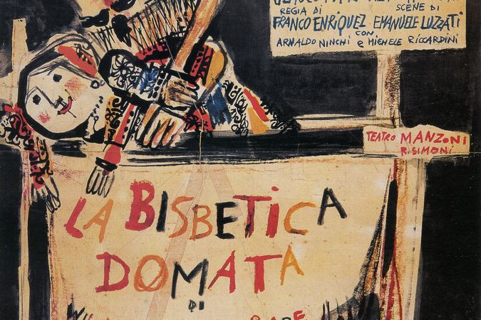 Manifesto per lo spettacolo della Compagnia dei Quattro La bisbetica domata