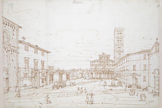 Piazza San Martino con la cattedrale, Lucca