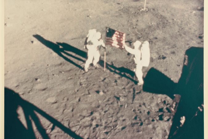 Apollo 11, The Astronauts Planting the U.S. Flag