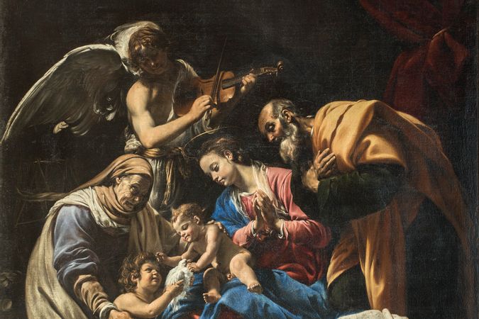 Sacara famiglia con sant'Elisabetta, san Giovannino e un angelo