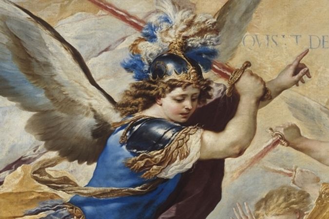 San Michele Arcangelo sconfigge gli angeli ribelli - dettaglio