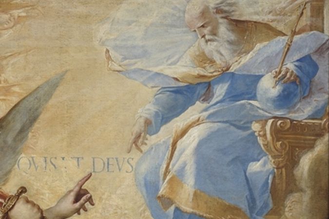 San Michele Arcangelo sconfigge gli angeli ribelli, particolare