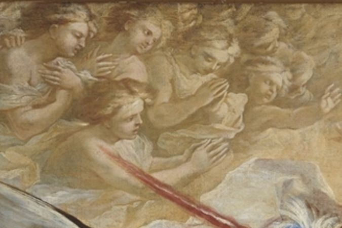 San Michele Arcangelo sconfigge gli angeli ribelli, particolare