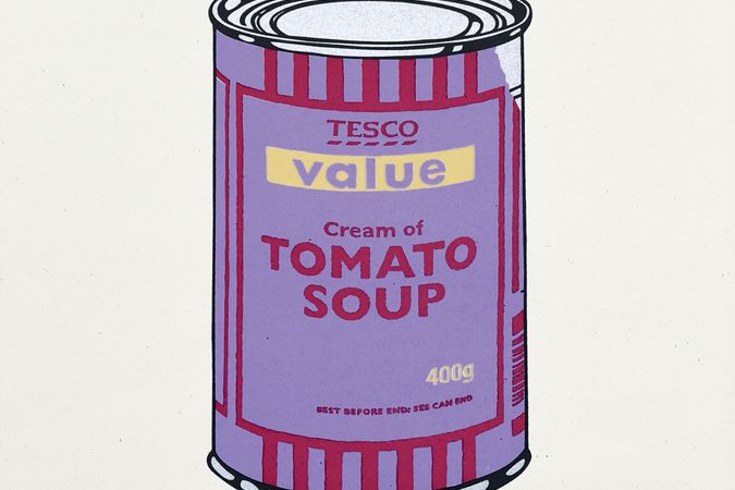 Soup Cans. Violet Cherry Beige