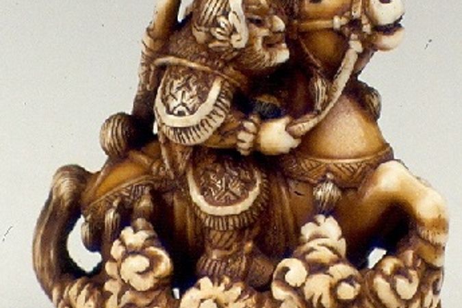 Netsuke raffigurante Nasu no Yoichi