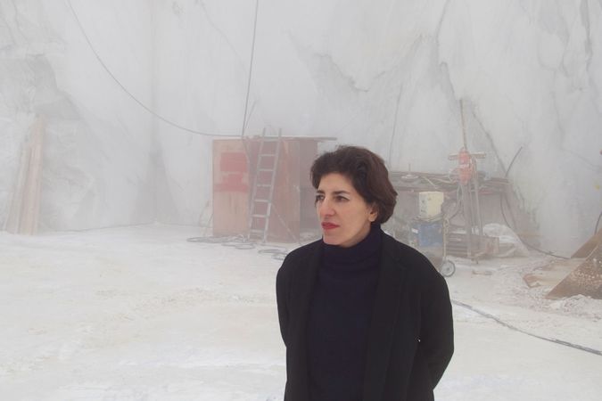 Nairy Baghramian during her visit at Henraux Cervaiole quarries