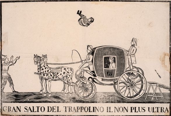 Cavallerizza del Circolo Gautier. Manifesto del salto del trampolino e della carrozza