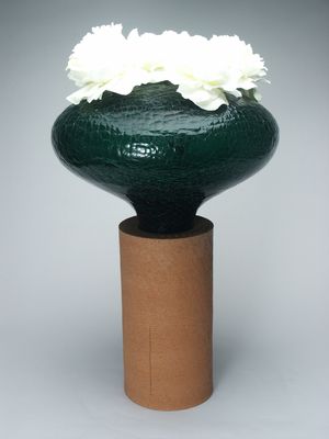 Vaso, serie Terre Cotte con vetro verde