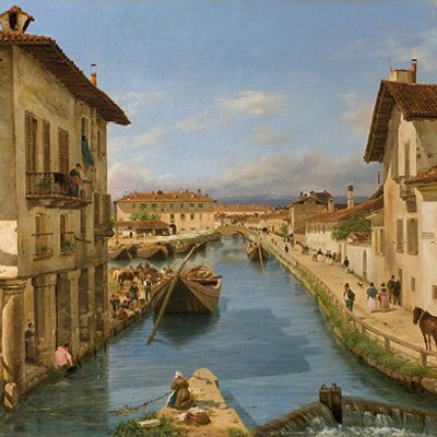 Veduta del Canale Naviglio presa sul ponte di S.Marco