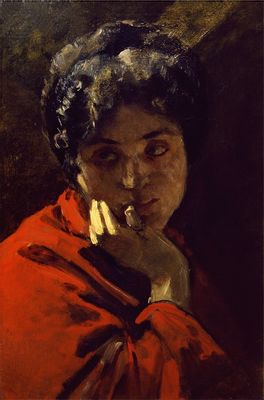 Ritratto di donna in rosso