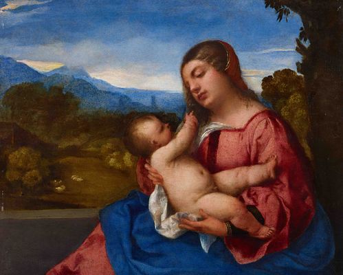 Madonna col Bambino in un paesaggio