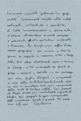 CV di Calvino che mandò a Ricci