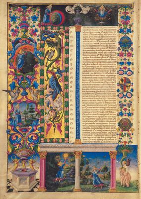 Taddeo Crivelli, incipit della Genesi, La Creazione; vol. I