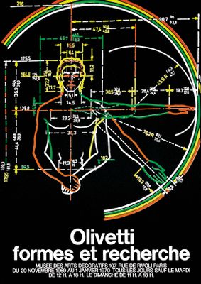 Manifesto della mostra Olivetti formes et recherche