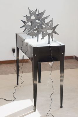 Mist Table with Iron Flowers