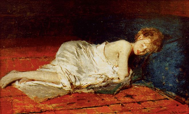 Giovane donna dormiente