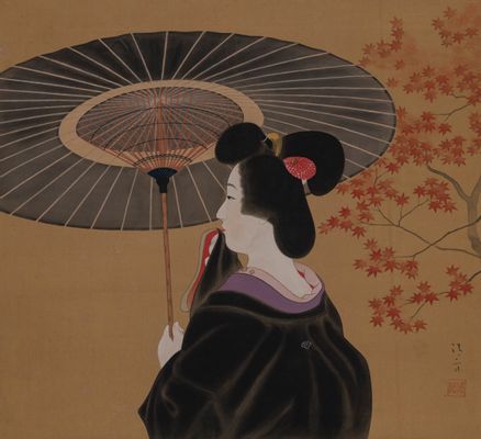 Una geisha con parasole