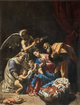 Sacara famiglia con sant'Elisabetta, san Giovannino e un angelo