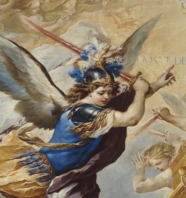 San Michele Arcangelo sconfigge gli angeli ribelli - dettaglio