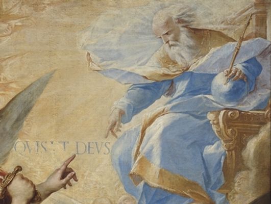 San Michele Arcangelo sconfigge gli angeli ribelli, particolare